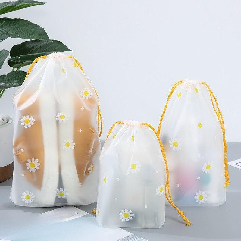 Transparent Waterproof Travel Cosmetic Bag Drawstring Storage Bag