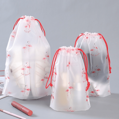 Transparent Waterproof Travel Cosmetic Bag Drawstring Storage Bag