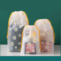 Transparent Waterproof Travel Cosmetic Bag Drawstring Storage Bag