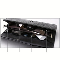 Crocodile Pattern Envelope Wallet PU Leather Card Holder Clutch Bag