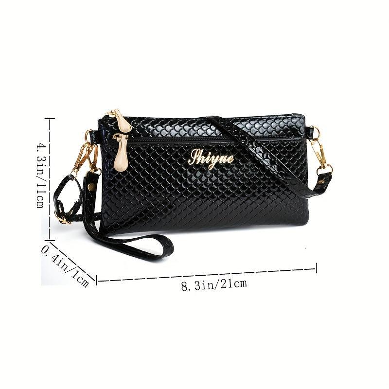 Embossed Clutch Purses Women's Square Crossbody Bag Small Handbags