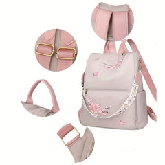 Stylish Floral Pattern Women's Backpack Lightweight Bag for Travel School Work