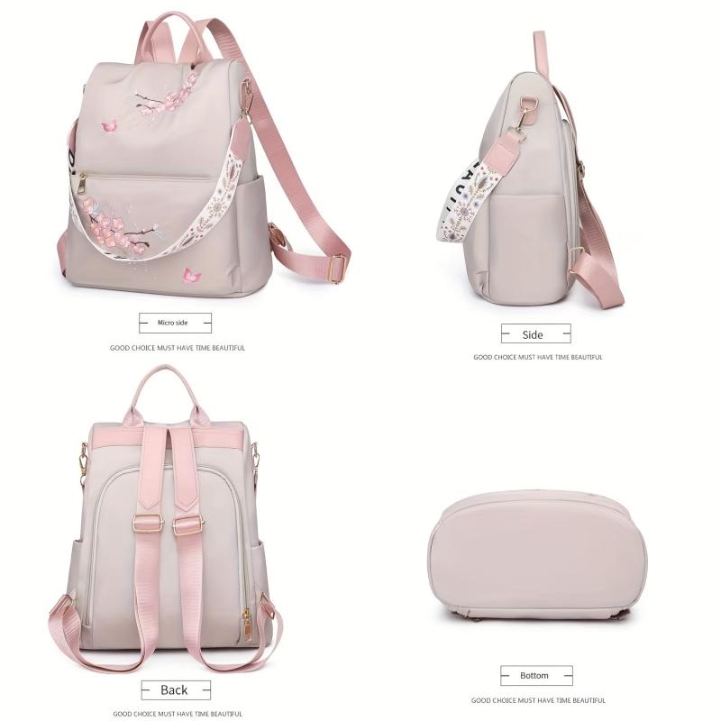 Stylish Floral Pattern Women's Backpack Lightweight Bag for Travel School Work