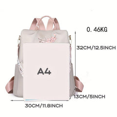 Stylish Floral Pattern Women's Backpack Lightweight Bag for Travel School Work