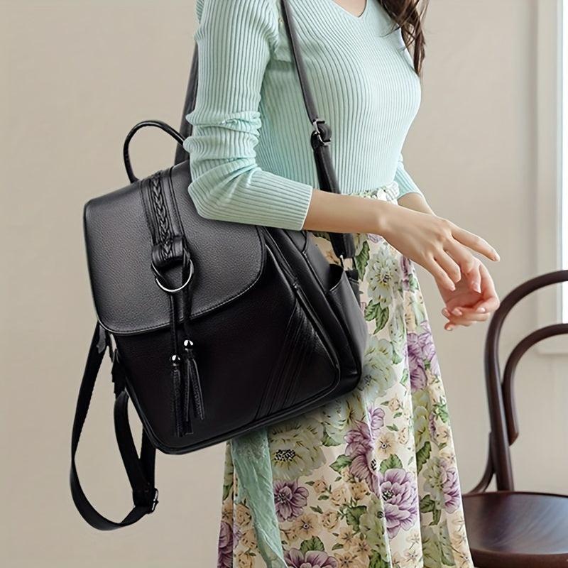 Casual Tassel Decor Backpack Large Capacity Travel Backpack