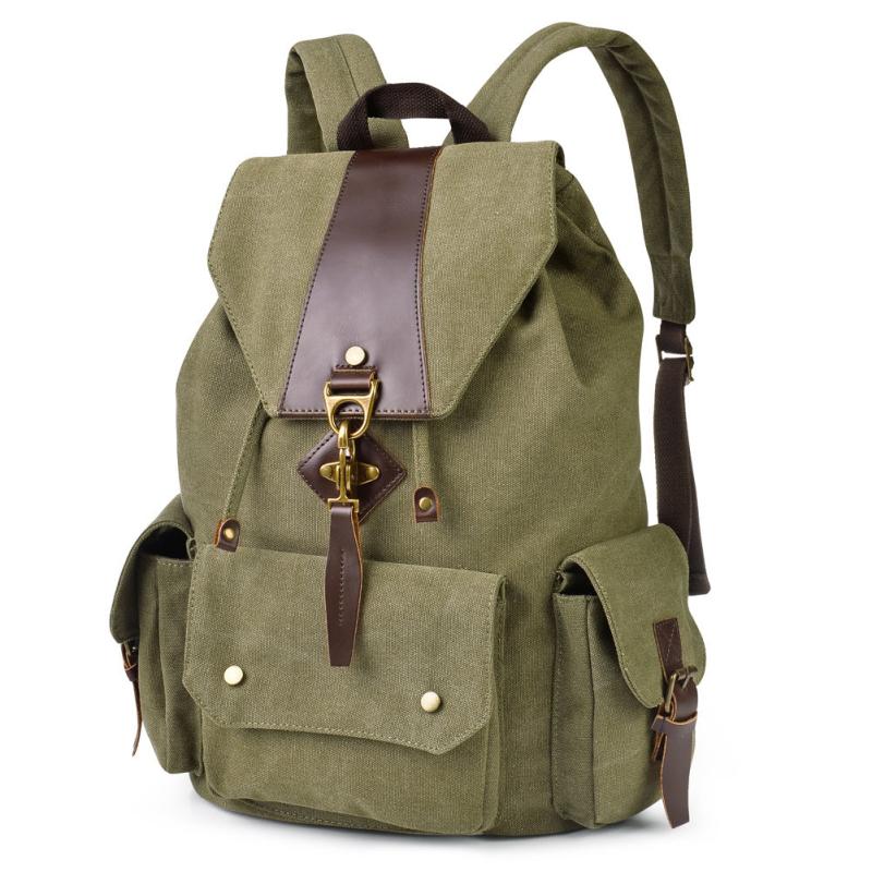 Canvas Casual Shoulder Bag Large Capacity Travel Backpack