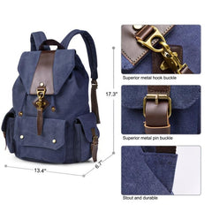 Canvas Casual Shoulder Bag Large Capacity Travel Backpack