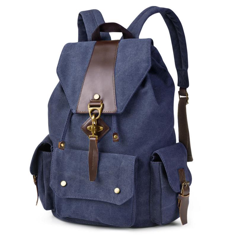 Canvas Casual Shoulder Bag Large Capacity Travel Backpack
