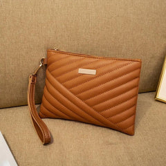 Quilted Handbags With Metal Decor Clutch Purse And Wristlet