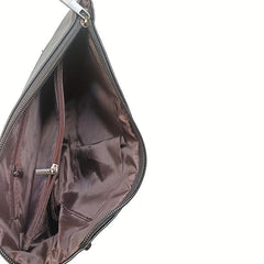 Soft Leather Capacity Handbag with Wrist Strap