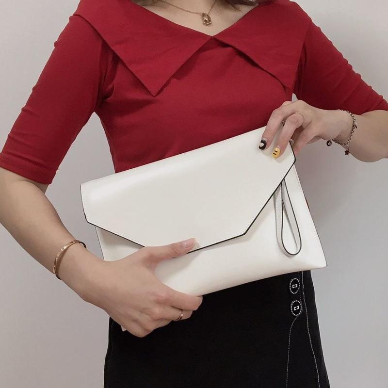 Envelope Handbag Women's Clutch PU Leather Chain Crossbody Bag