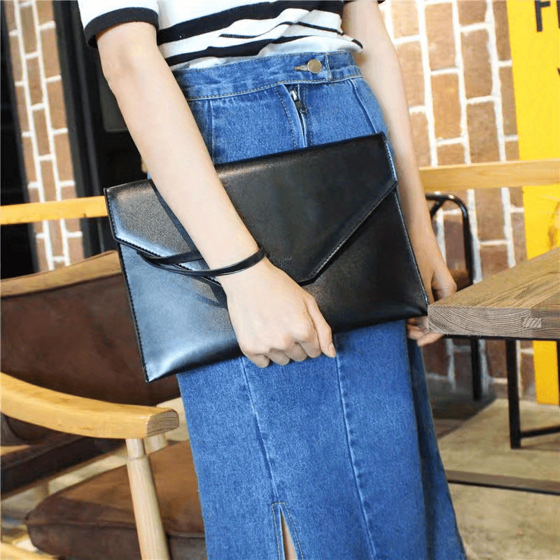 Envelope Handbag Women's Clutch PU Leather Chain Crossbody Bag