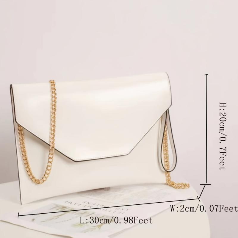 Envelope Handbag Women's Clutch PU Leather Chain Crossbody Bag