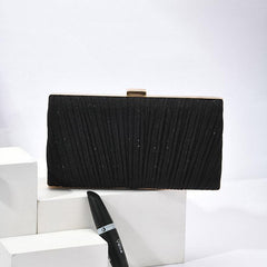 Glitter Ruched Evening Clutch Bag for Party & Wedding