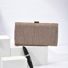 Glitter Ruched Evening Clutch Bag for Party & Wedding