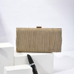 Glitter Ruched Evening Clutch Bag for Party & Wedding