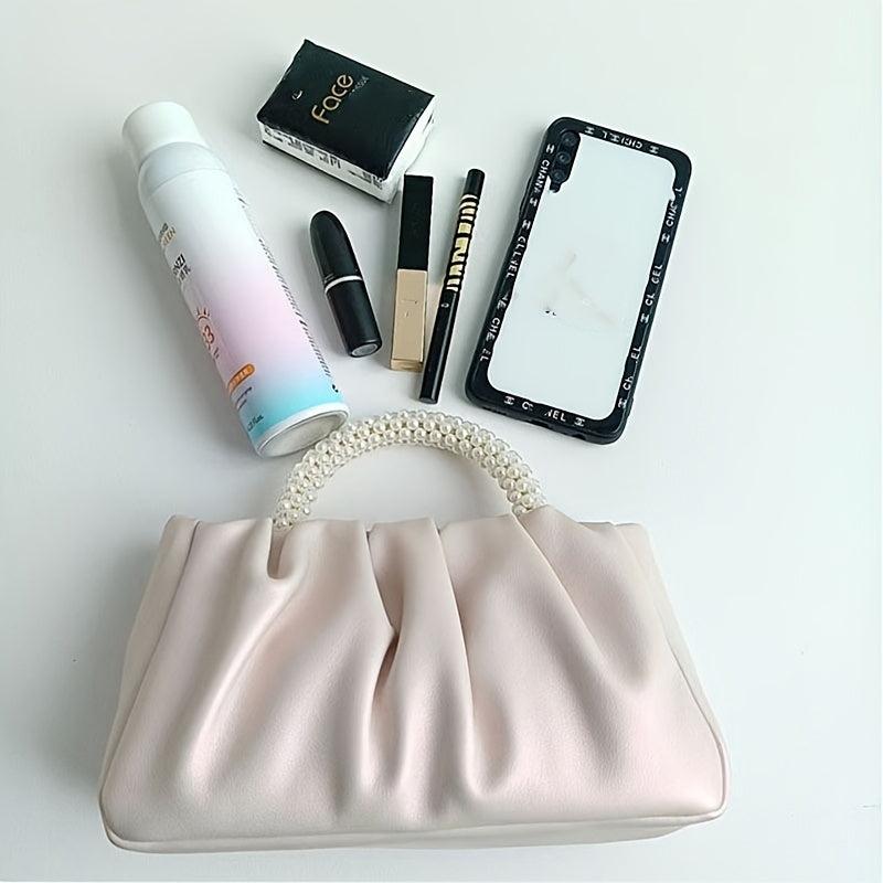 Ruched Detail Evening Bag Top Handle Purse