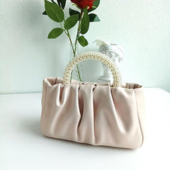 Ruched Detail Evening Bag Top Handle Purse