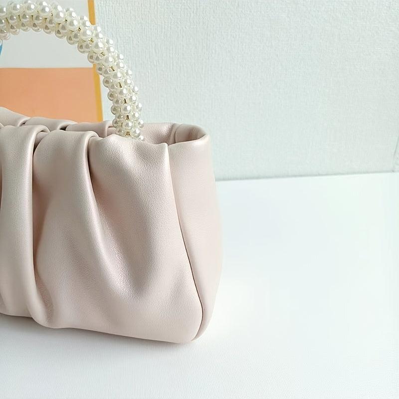 Ruched Detail Evening Bag Top Handle Purse