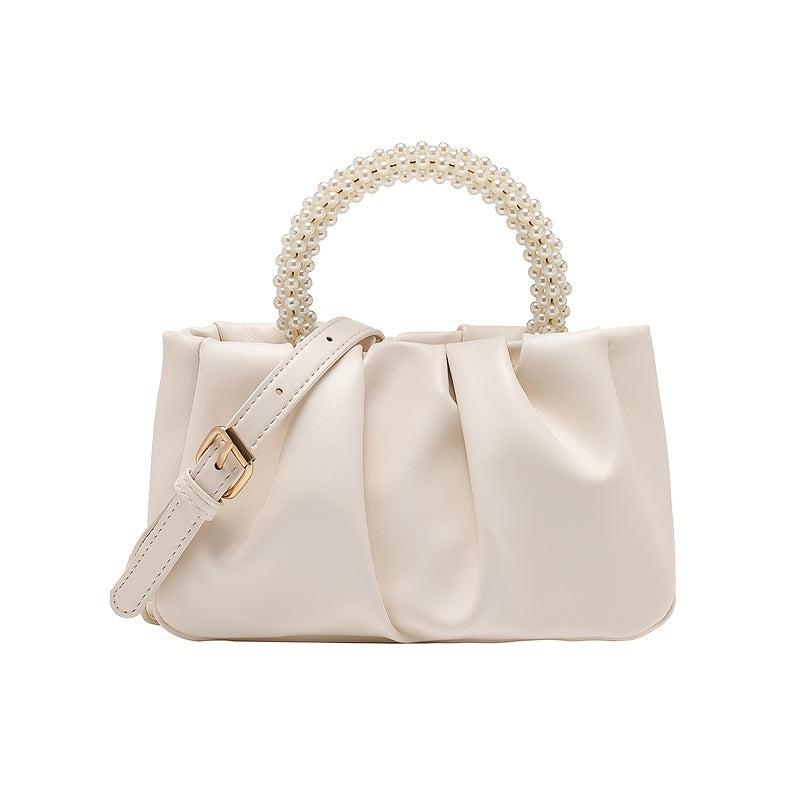 Ruched Detail Evening Bag Top Handle Purse