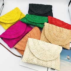 Straw Woven Banquet Bag Boho Style Clutch Purse Handbags For Women