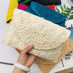 Straw Woven Banquet Bag Boho Style Clutch Purse Handbags For Women