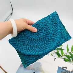 Straw Woven Banquet Bag Boho Style Clutch Purse Handbags For Women