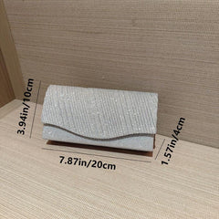 Glitter Metal Chain Envelope Clutch Bag Elegant Evening Bag