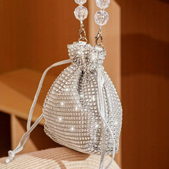 Glitter Rhinestone Evening Bag Drawstring Party Bag