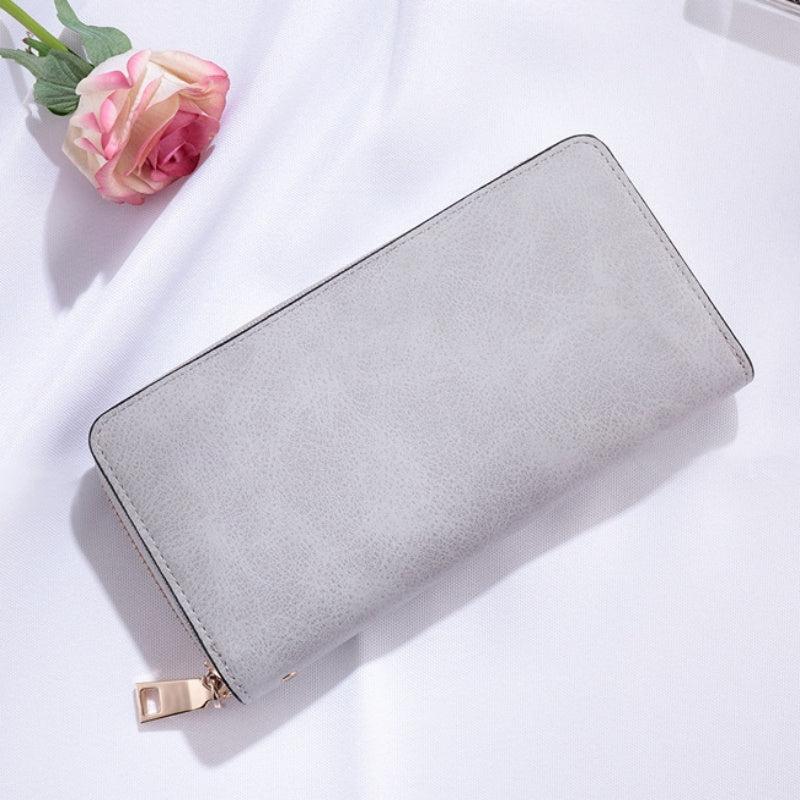 Letter Graphic Long Wallet Zipper Clutch Purse