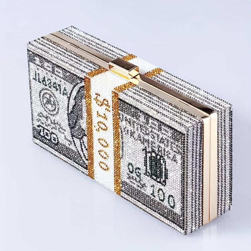 Square Evening Clutch Purses Sequins Chain Shoulder Bag