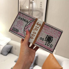 Square Evening Clutch Purses Sequins Chain Shoulder Bag
