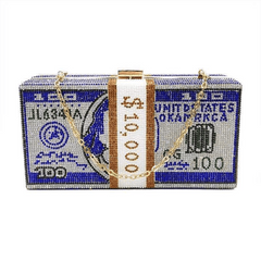 Square Evening Clutch Purses Sequins Chain Shoulder Bag