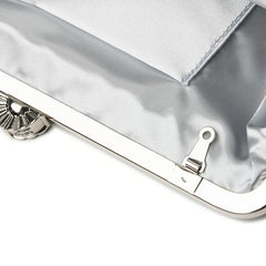 Rhinestone Ruched Clutch Purse with Chain for Party