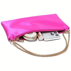 Satin Chain Strap Shoulder Bag Evening Clutch Purse