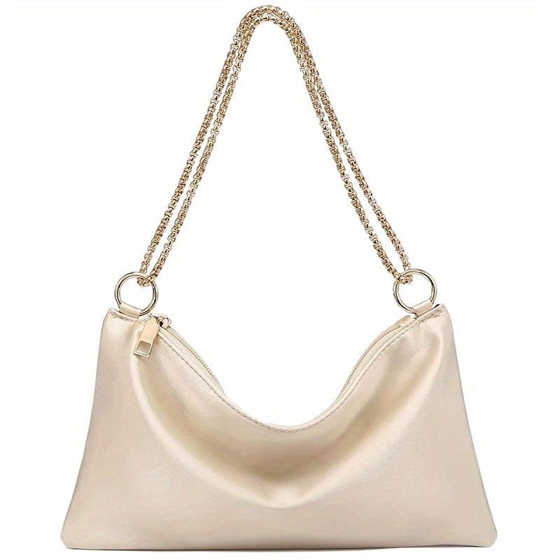 Satin Chain Strap Shoulder Bag Evening Clutch Purse