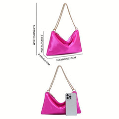 Satin Chain Strap Shoulder Bag Evening Clutch Purse