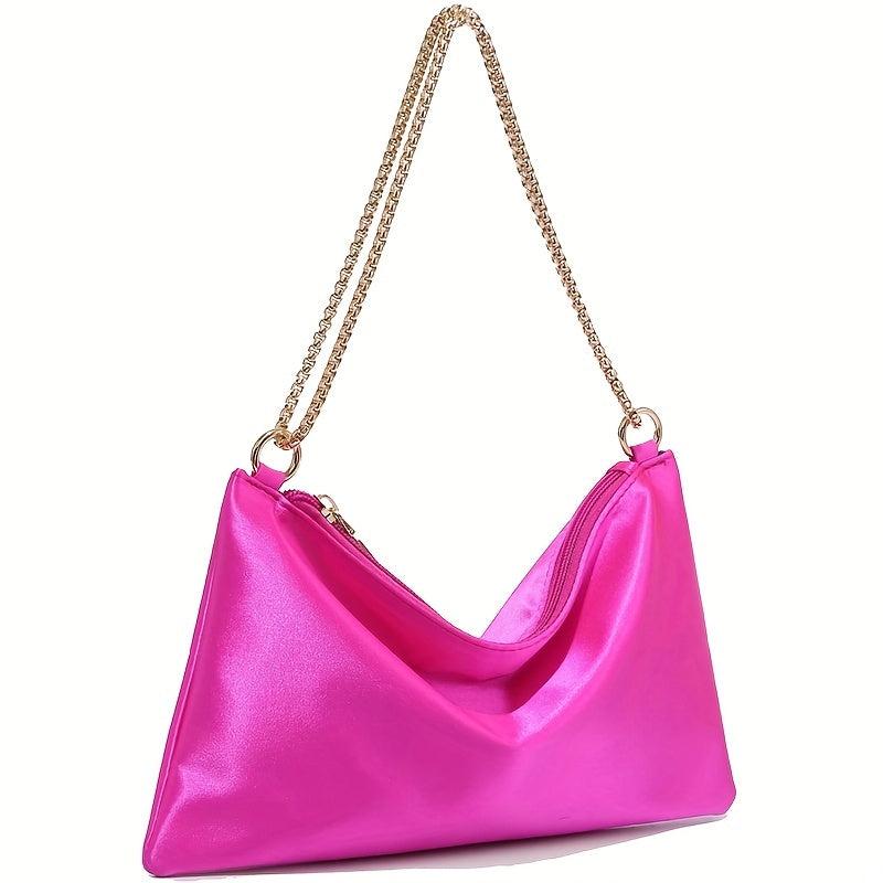 Satin Chain Strap Shoulder Bag Evening Clutch Purse