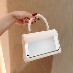 Minimalist Evening Bag Ruched Handle Clutch Purse Handbag Wedding Party