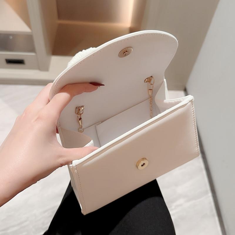 Minimalist Evening Bag Ruched Handle Clutch Purse Handbag Wedding Party