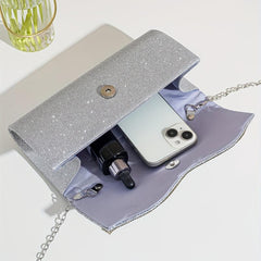 Rhinestone Decor Clutch Bag Glitter Evening Chain Bag For Women