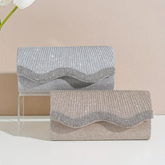 Rhinestone Decor Clutch Bag Glitter Evening Chain Bag For Women
