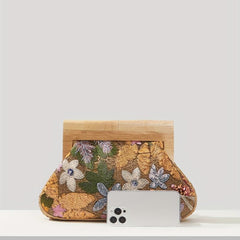 Flower Sequins Clutch Bag Glitter Storage Bag for Party