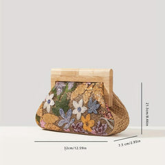 Flower Sequins Clutch Bag Glitter Storage Bag for Party