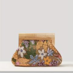 Flower Sequins Clutch Bag Glitter Storage Bag for Party