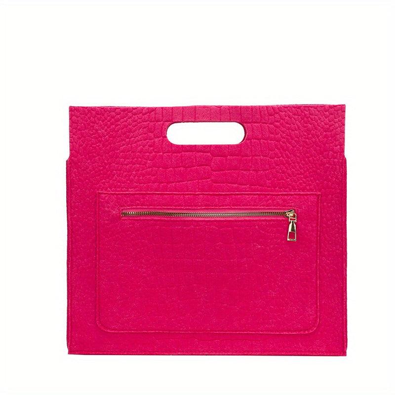 Crocodile Embossed Felt Handbag Women's Clutch Purse