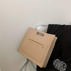 Crocodile Embossed Felt Handbag Women's Clutch Purse