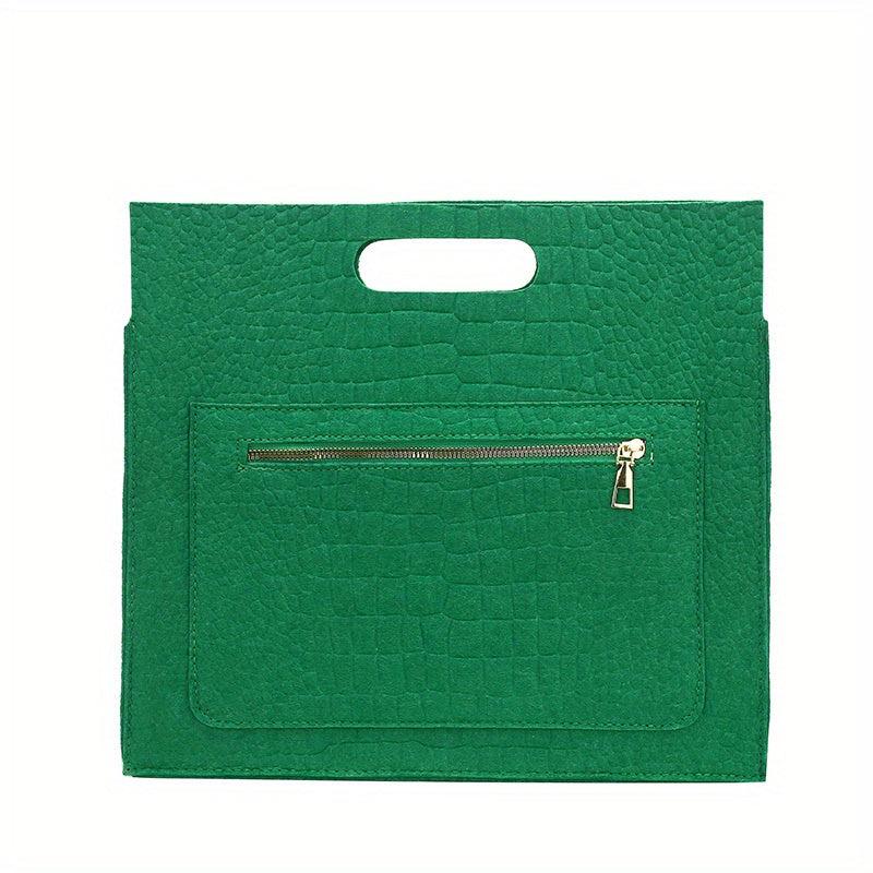 Crocodile Embossed Felt Handbag Women's Clutch Purse