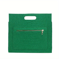 Crocodile Embossed Felt Handbag Women's Clutch Purse