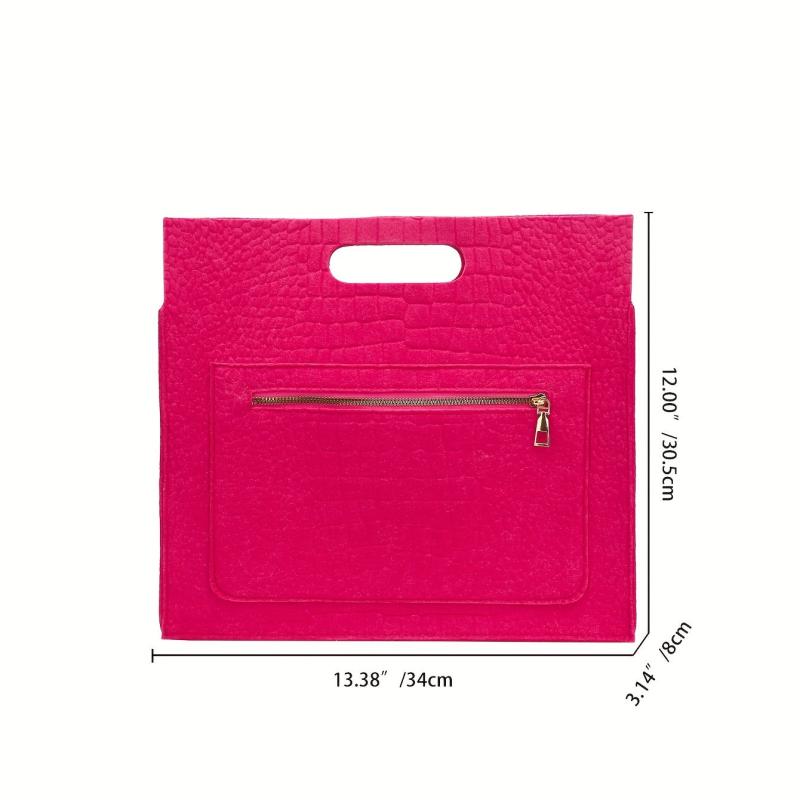 Crocodile Embossed Felt Handbag Women's Clutch Purse